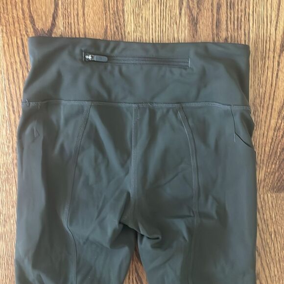 Lululemon Pace Rival Crop Full On Luxtreme Mesh 22" Leggings Size 2 Dark Olive - Picture 7 of 13